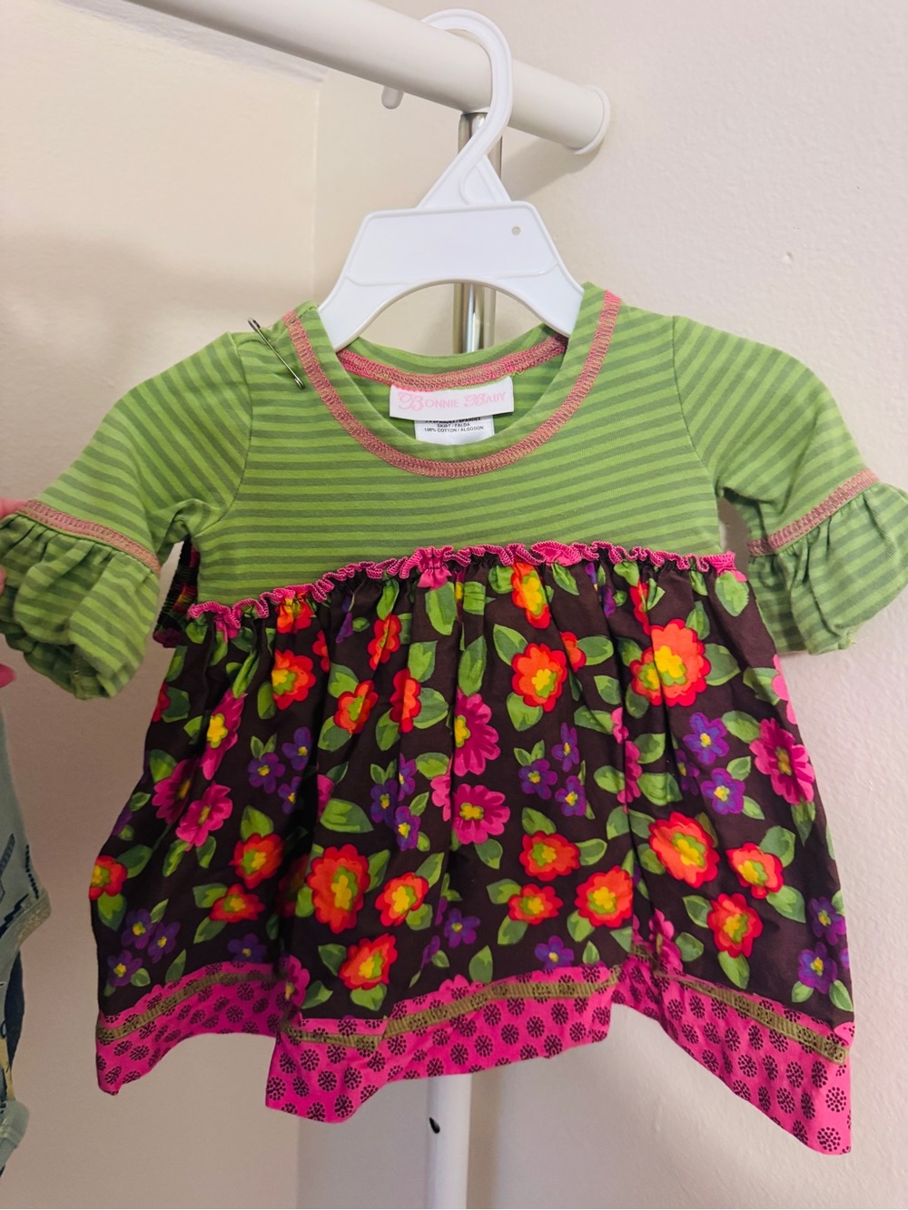 Green Floral-Print Ruffle Baby Dress - Bonnie Jean